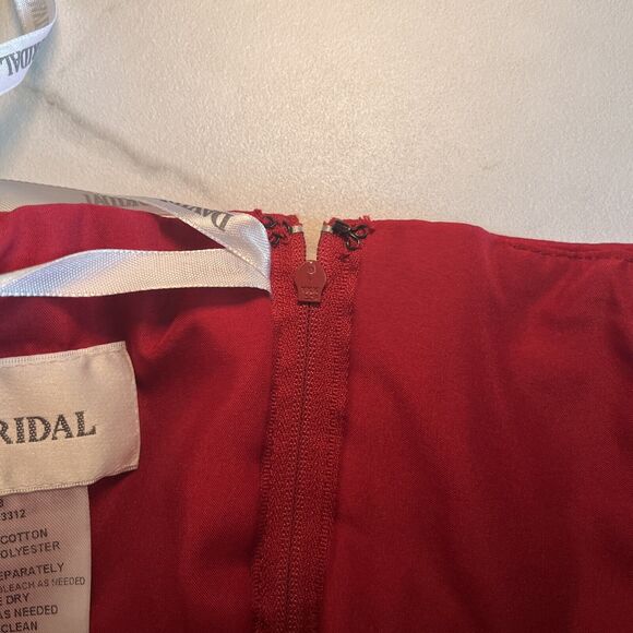 Davids Bridal Women's Red Sweetheart Neck Strapless Bridesmaid Cocktail Dress 8 - Picture 3 of 11